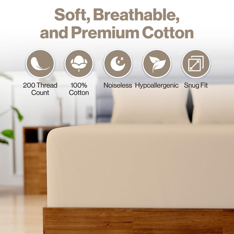 Superity Linen Superity Luxurious Hotel Quality Twin Fitted Sheet 100% Cotton Ultra Soft, Skin-Friendly & Hypoallergenic Deep Pocket Fits 12 Mattress Easy Care & Snug Fit (Twin Size - 39 x 75) - Image 2